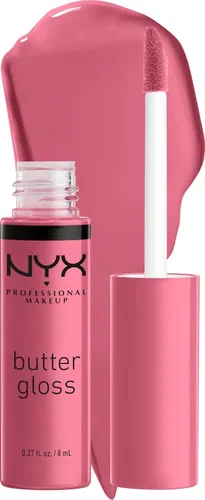 Vista 27 de NYX MAQUILLAJE PROFESIONAL Brillo de mantequilla, brillo de labios no pegajoso, - Eclair (rosa)