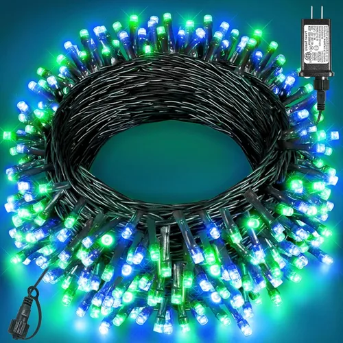 Vista 20 de Tira de luces LED de Navidad de 40 pies para exteriores, luces rojas y blancas de Navidad impermeables, 8 modos y temporizador, luces de árbol