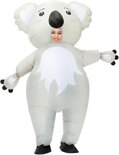 Vista 5 de Arokibui Inflatable Koala Costume for Adult and Kids Funny Blow up Costume Cosplay Party Christmas Halloween Costume