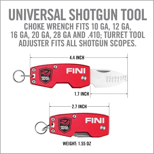 Vista 3 de Real Avid FINI - Llave de estrangulador con ajustador de alcance de escopeta y llavero de escopeta, equipo de caza y accesorios para escopeta