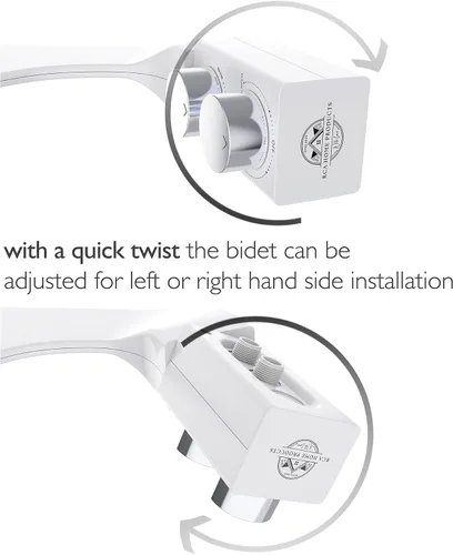 Vista 3 de BIDETbidet - Accesorio de bidé ultradelgado reversible para agua caliente izquierda/derecha con control de temperatura, juego de pomos