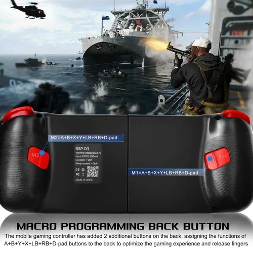 Vista 6 de arVin Bluetooth Controller for iPhoneiPadMacBookiOSAndroidSamsungTabletPC Wireless Gamepad Joystick with Back Button, Analog Triggers, Stretchable
