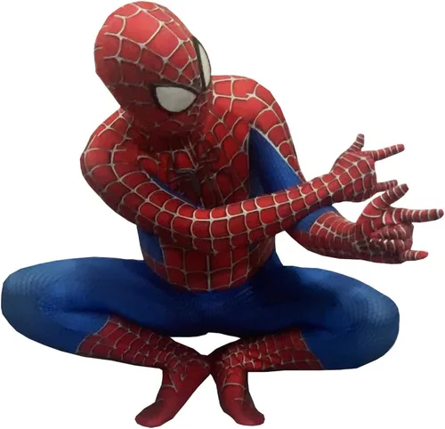 Vista 6 de Vowdicua Disfraz de superhéroe para cosplay 3D elastano Zentai body completo con máscara separada