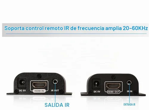 Vista 6 de MYPIN - Extensor HDMI 1080P sobre CAT6/7/8 hasta 190 pies (60m) a 1080p, soporta color profundo, 3D con control remoto IR (LKV372A)