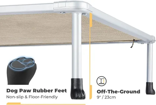 Vista 2 de Veehoo Cama elevada para perros a prueba de masticaciones, cuna elevada para mascotas, malla transpirable, lavable y antideslizante para perros