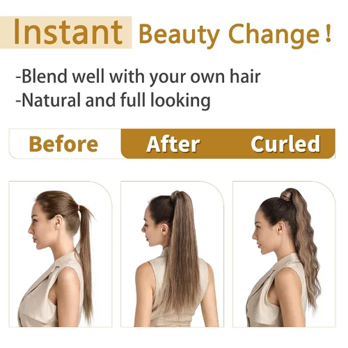 Vista 7 de SEGO - Extensiones de cabello humano, largo y liso, 100 % cabello Remy real, para mujeres, para usar en cola de caballo