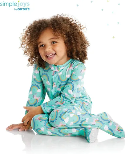 Vista 3 de Simple Joys by Carters - Pijama de poliéster con pies para bebé y niño pequeño 3