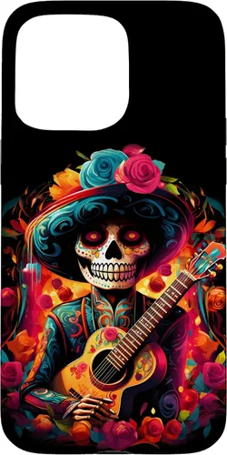Vista 28 de iPhone 16 Sugar Skull Day of the DEAD Dia de Los Muertos Mariachi Case