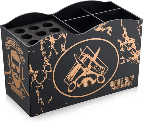 Vista 2 de Noverlife - Caja organizadora profesional para tijeras de barbero, organizador de almacenamiento para tijeras de peluquería de salón, peines, clips