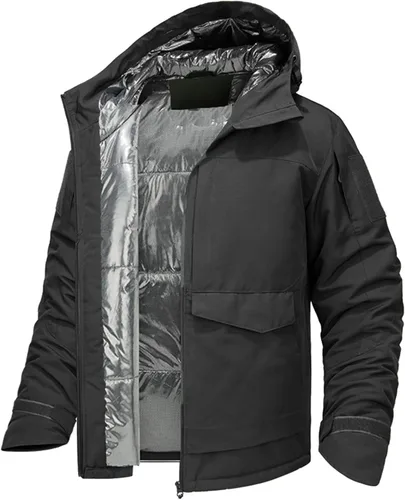 Vista 8 de WAHYI Men's Winter Thermal Jacket Waterproof Windproof Heat Reflective Lining Coat Outdoor Skiing Hiking Freezer Jackets