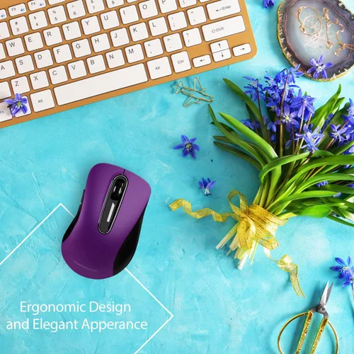 Vista 20 de memzuoix Ratón inalámbrico de 2.4G, mouse de computadora de 1400 DPI con receptor USB, ratones USB inalámbricos portátiles a batería para laptop