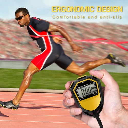 Vista 5 de mewmewcat Cronómetro impermeable digital LCD temporizador cronógrafo deportivo con correa para natación, correr, entrenamiento de fútbol, cronómetro