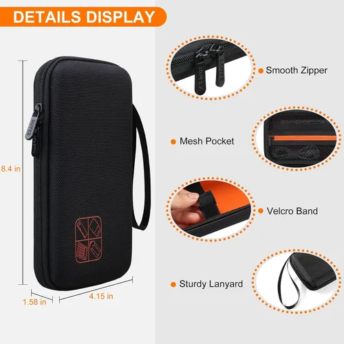 Vista 4 de BOVKE Estuche rígido para calculadora científica TI-30XIIS TI-30XS TI-30Xa TI-36X Pro, negro+naranja