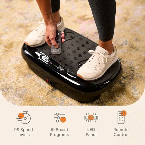 Vista 6 de Lifepro HexaPlate Lite Vibration Plate Exercise Machine — Magnetic Acupoints, 99 Speeds & 10 Presets Vibration Platform Machine with Resistance