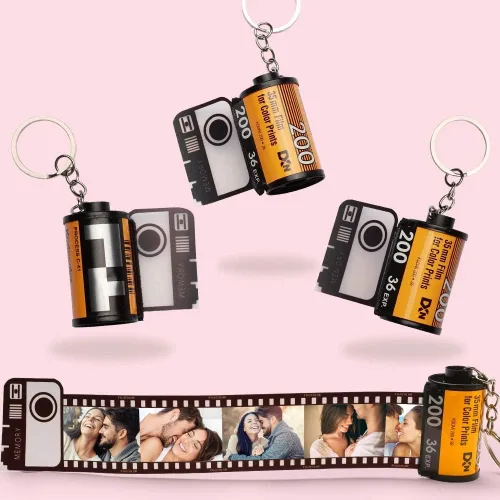 Vista 3 de SOUFEEL Llavero de rollo de película, llavero personalizado con imagen, carrete de memoria personalizado para cámara, regalos para aniversario