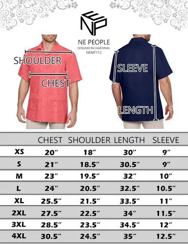 Vista 6 de NE PEOPLE - Camiseta de manga corta para hombre, diseño de Guayabera cubana, con botones, tallas S-4XL