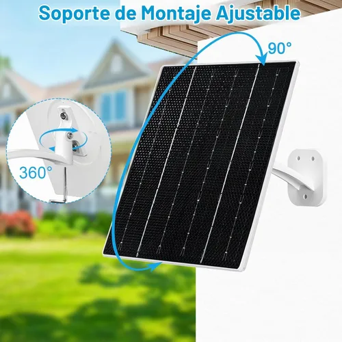 Vista 6 de FUTUREZEN - Panel solar de 10 W para cámaras de seguridad, CC/USB-C/USB, blanco, 1 paquete