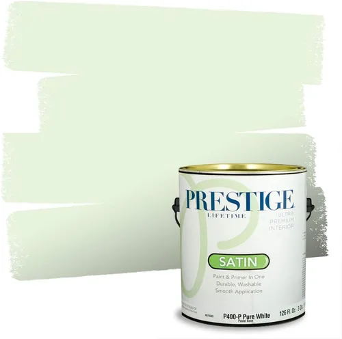 Vista 44 de PRESTIGE Pintura exterior e imprimación en uno, aloe, plano, 1 galón