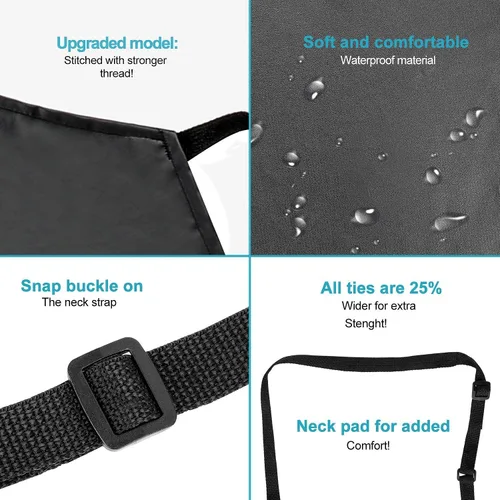 Vista 5 de Gotega Waterproof Rubber Vinyl Apron Adjustable Dishwasher Apron - Apron for Women Men Heavy Duty Work Apron