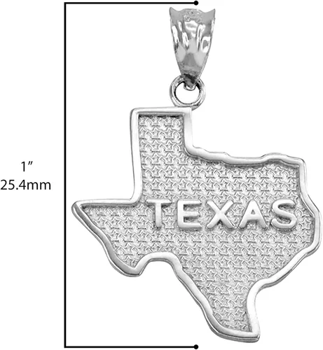 Vista 4 de .925 Sterling Silver Dangling USA American State Map with Star Texture Charm Pendant - Choice of State