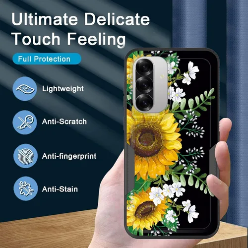 Vista 477 de Funda para Galaxy A14 5G, resistente de doble capa híbrida de policarbonato duro, goma suave, a prueba de golpes, funda protectora resistente