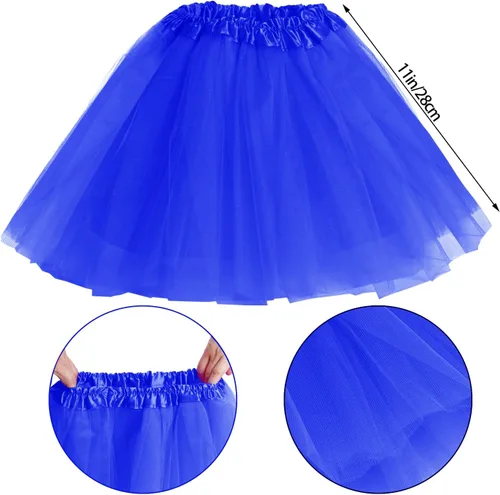 Vista 4 de jiebor Accesorios de disfraz de los años 80 para niñas, falda tutú, calentadores de piernas, guantes de red, obturador, diadema de cristal, collar