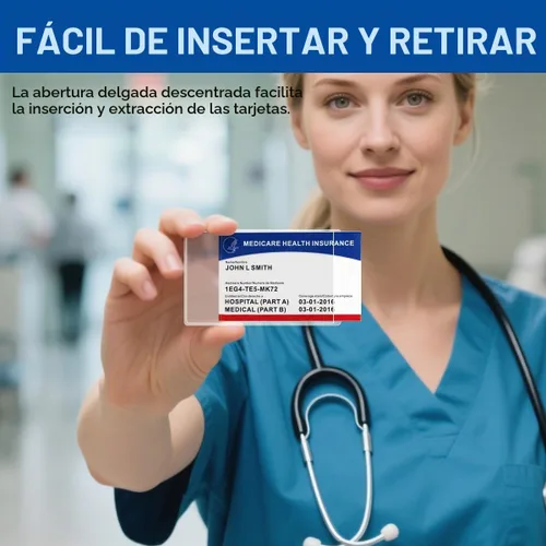 Vista 7 de MaxGear Fundas protectoras para tarjetas de Medicare, fundas de PVC