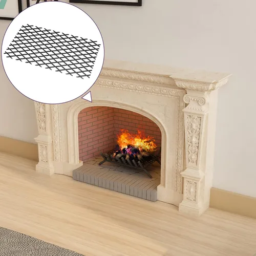 Vista 7 de Mxclimate Retenedor de brasas para rejilla de chimenea, evita que las brasas quemadas se caigan, accesorios de lugar de fuego para interiores