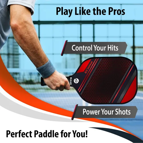 Vista 6 de JPWinLook - Juego de palas de pickleball de alta calidad, paleta de pickleball de fibra de carbono de grafito, paletas de pickleball aprobadas por