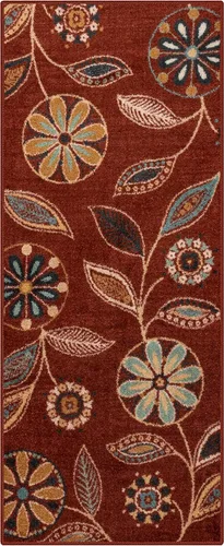 Vista 51 de Maples Rugs Reggie - Alfombra bohemia con estampado floral, 1 pies 8 Gris oscuro