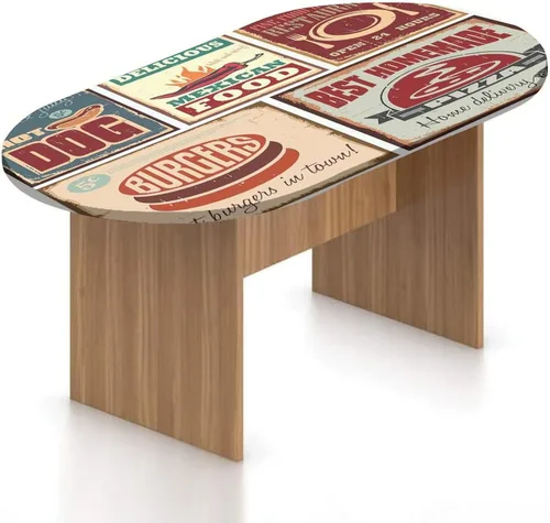 Vista 8 de Mantel ovalado ajustable, mantel abstracto de poliéster elástico, estampado de surfista artístico, ondulado como punto vívido y estampado de sol