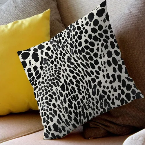 Vista 6 de Fundas de almohada de granja con cremallera de 16 x 16 pulgadas, estampado de leopardo y guepardo blanco y negro, fundas de almohada decorativas
