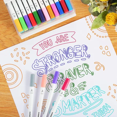Vista 6 de Bolígrafos de punta media 1.0 compatibles con Cricut Joy/Xtra, paquete de 36 rotuladores surtidos para dibujar, escribir, manualidades 1.0Tip