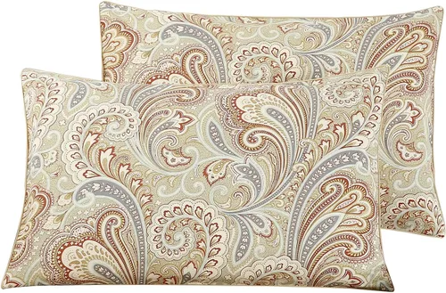 Vista 33 de WINLIFE Juego de 2 fundas de almohada de algodón 100%, tamaño estándar, de fibras largas, 20×26 pulgadas, fundas de almohada frescas, transpirables