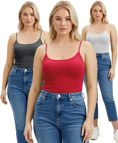 Vista 10 de Emmalise Camisola larga casual básica para mujer, con tirantes ajustables, top en capas