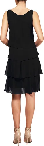 Vista 2 de S.L. Fashions Vestido de cóctel de gasa sin mangas para mujer Petite and Missy