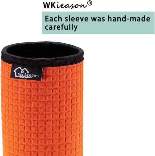 Vista 2 de WKieason - Funda de neopreno para tarro de masón de boca regular de 16 onzas, fundas para tarros de 16 onzas, funda para boca regular