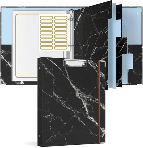 Vista 25 de Rouidr Carpeta de 3 anillos con portapapeles, 1 pulgada, 8.5 x 11 pulgadas, tamaño carta, carpetas organizadoras con pestañas divisorias y fundas