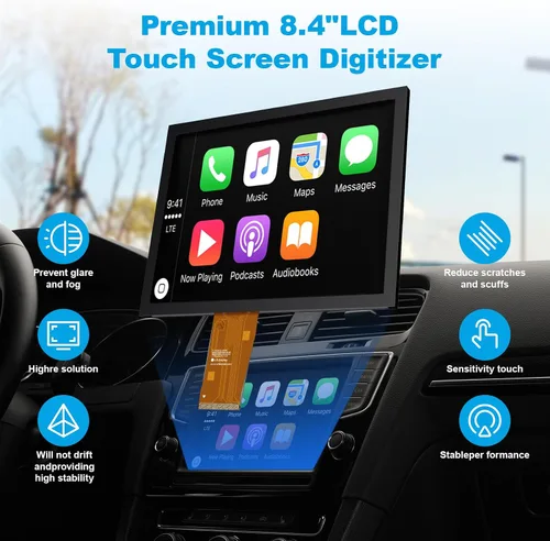 Vista 3 de Reemplazo profesional de 8.4 pulgadas Uconnect 4C UAQ LCD Monitor pantalla táctil, navegación por radio, nuevo reemplazo OEM apto para Jeep Dodge