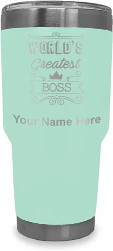 Vista 19 de LaserGram Vaso aislado al vacío de 20 onzas, con grabado personalizado incluido (negro)