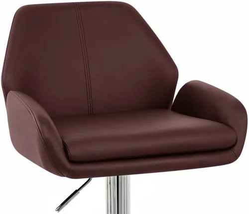 Vista 6 de Modern Home Tesla - Taburete de bar/mostrador de altura ajustable contemporáneo, de cuero, base cromada/reposapiés (espresso)