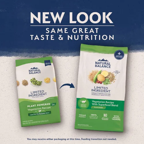 Vista 2 de Natural Balance Alimento seco para perros adultos de ingredientes limitados con proteína vegana a base de plantas y granos saludables, receta