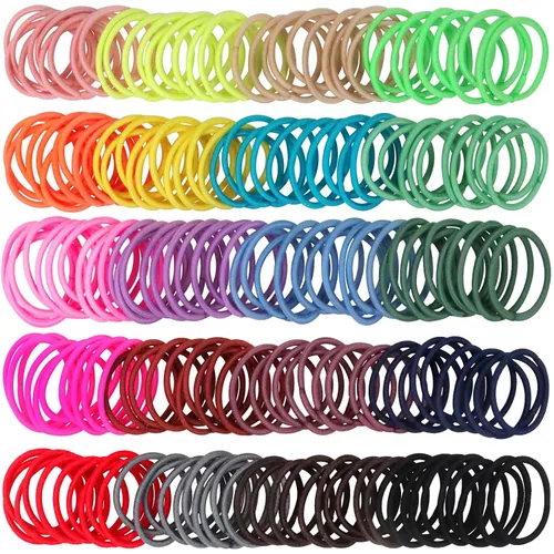 Vista 3 de 200 lazos pequeños para el cabello, lazos para el pelo de bebé 200pcs/20colors
