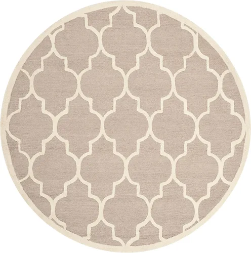 Vista 114 de Tapete Safavieh de la colección Cambridge, modelo CAM134X, hecho a mano, de lana de primera calidad, formas geométricas marroquíes, color gris