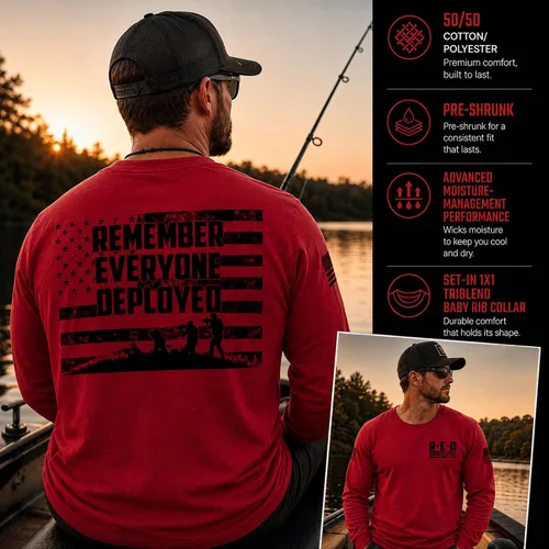 Vista 5 de Wild Bobby RED Friday US Military Shirt Remember Everyone Deployed Flag American Pride Unisex Sweatshirt