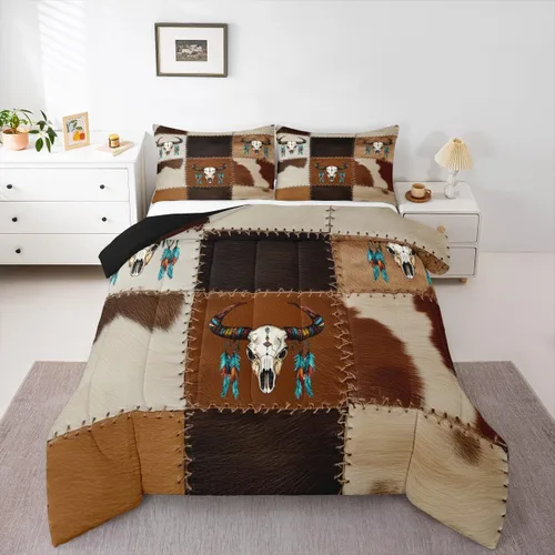 Vista 27 de Erosebridal Southwestern - Juego de edredón tamaño individual, diseño étnico étnico, geométrico, bohemio, azteca, para niños, adolescentes, adultos