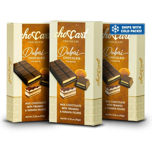 Vista 11 de Barra de chocolate ChoCart Dubai con algodón de azúcar y pistacho 95g de chocolate con leche belga prémium Delicia viral del Medio Oriente