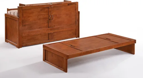 Vista 3 de Night & Day Muebles Murphy Cube Gabinete Cama (Cereza, Queen)