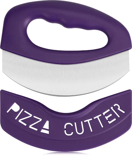 Vista 17 de Urbanstrive Cortador de Pizza de Acero Inoxidable para Trabajo Pesado con Tapa, Cuchillo de Pizza de Hoja Súper Afilada Cortador de Pizza Balancín