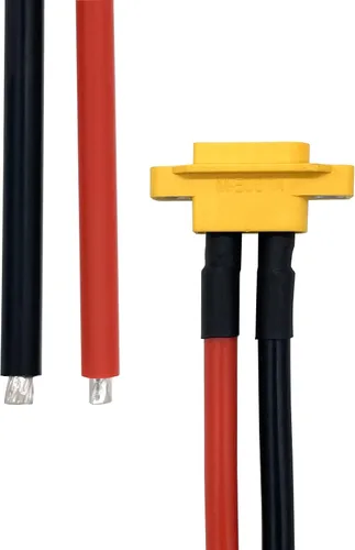 Vista 6 de 2 unidades Amass XT60E-M - Conector de batería macho montable, conector de montaje en panel XT60 con cable de 11.8 in para batería RC Lipo FPV